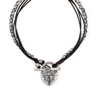 Necklace Unode50 Woman Clasicos Plata-Cuero in Silver COL0717MTLMAR0U - COL0717MTLMAR0U